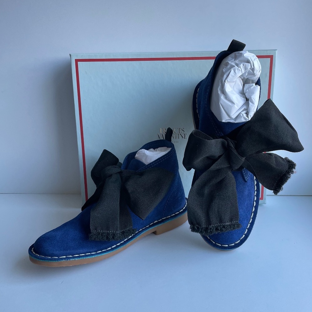 Frances Valentine Blue Suede Boots